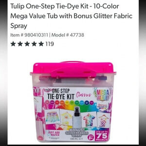 Sale NEW Tulip One step tie dye kit 23 bottles of dye 145 pc kit AGES 8+ Lrg Box